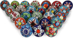 Cabinet Multicolor Assorted Ceramic Drawer Pull Handle Kitchen Cupboard Wardrobe Knob Boho Room Decorative Furniture Hardware Dresser Drawers Knobs-Pack of 6