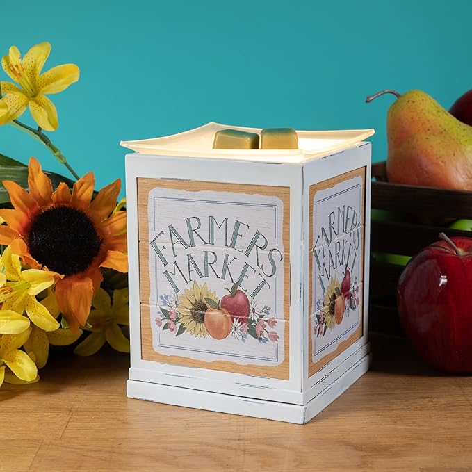 Scentsationals Wax Melt Warmer, Wax Warmer for Scented Wax Melts - Spring Collection Farmers Market - Candle Wax Melter for Fragrance Cubes and Tarts