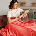 Exclusivo Mezcla Extra Large Fleece Throw Blanket for Couch, Sofa, 300GSM Super Soft and Warm Blankets, Coral Orange Throw All Season Use, Cozy, Plush, Lightweight, 50x70 Inches