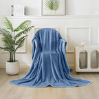 Soft Twin Size Blanket for All Season Lightweight Thermal Fleece Summer Autumn Fall Winter Spring Blankets for Twin/Twin XL Extra Long Bed Couch Sofa,66x90 Inches,Washed Blue