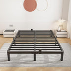 ROIL 7 inch King Size Bed Frame Metal Platform No Box Spring Needed with Round Corner Legs Mattress Stoppers Retainers 3500LBS Heavy Duty Steel Slats Noise-Free Easy Assembly