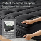 Ultra Soft Twin XL Size Mattress Topper - Viscose Made from Bamboo Pillow Top Mattress Pad for Back Pain Relief - Naturally Cooling for Hot Sleepers, Black