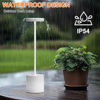Cordless Table Lamp – 2 Pack Rechargeable Table Lamps, 5000mAh Battery Operated Lamp with 3-Color Dimmable Light, Outdoor Table Lamp for Bedroom, Restaurant, Patio, Home Décor (White)