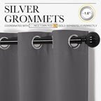 NICETOWN Blackout Curtains Panels for Bedroom - 3 Pass Microfiber Noise Reducing Thermal Insulated Solid Ring Top Blackout Window Drapes (2 Panels, 55 x 86 Inch, Gray)