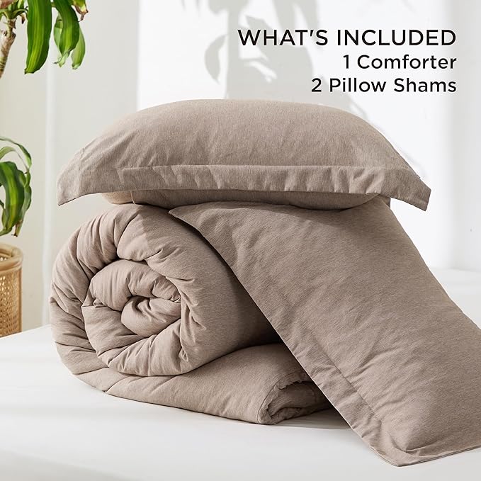 Bedsure California King Comforter Set - Khaki Soft Bedding for All Seasons, Cationic Dyed Bed Set, 3 Pieces, 1 California King Size Comforter (104"x96") and 2 Pillow Shams (20"x36"+2")