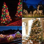 Christmas Mini String Lights Outdoor 4 Pack 17.7 Feet 50 Led 8 Modes Battery Operated Fairy Lights with Timer for Xmas Tree Indoor Holiday Party Decor, Warm White + Multicolored