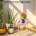 AOJEZOR Side Table: End Table for Any Room - Round Side Tables for Small Spaces - Pink with 3 Legged