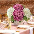 Magenta Pink Hydrangea Artificial Flowers, 4Pcs 21” Latex Real Touch Flowers, Full Faux Silk Flowers Fake Artificial Hydrangeas with Stems for Bouquet Table Centerpieces Wedding Baby Showers
