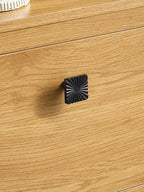 5 Pack Black Cabinet Knobs Square Drawer Pulls Bathroom Dresser Handles Hardware Zinc Alloy