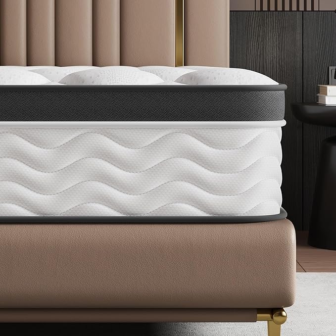 Full Size Mattress,12 Inch Full Mattress,Cooling Gel Memory Foam & Pocket Springs for Back Pain Relief,Pressure Relief & Motion Isolation,CertiPUR-US Certified,Medium Firm,54"x75"