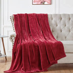 Walensee Fleece Blanket Plush Throw Fuzzy Lightweight (XL-Twin Size 66x90 Red) Super Soft Microfiber Flannel Blankets for Couch, Bed, Sofa Ultra Luxurious Warm and Cozy for All Seasons