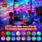 Dinosaur Night Light-Projector,22 White Noises+316 Color Modes Galaxy-Lights for Bedroom, Bluetooth Speaker Light for Bedroom, Star-Projector Galaxy Light