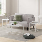 Furinno CAMNUS Living Room Tables Set of 3, Coffee Table with 2 End Tables, Side Tables, for Living Room, White