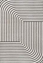 Eyely NCS101G-5 Odense High-Low Minimalist Angle Geometric Black/White 5 ft. x 8 ft. Area Rug, Black/White, 5 ft. x 8 ft., Indoor, Area Rug