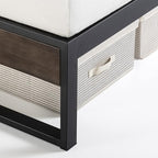 ZINUS Suzanne 44 Inch Bamboo and Metal Platform Bed Frame, Solid Steel Construction, No Box Spring Needed, Wood Slat Support, Easy Assembly, Grey Wash, King