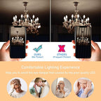 Cotanic Dimmable E12 Candelabra LED Bulbs, 60W Equivalent,4000K Daylight,600LM Ceiling Fan Light Bulb,C35 Filament Chandelier Light Bulbs B11 Candle Lights with Clear Glass,Pack of 6