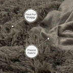 Tuddrom Decorative Extra Soft Faux Fur Throw Blanket 50"x60",Solid Reversible Fuzzy Lightweight Long Hair Shaggy Blanket,Fluffy Cozy Plush Fleece Comfy Microfiber Blanket for Couch Sofa Bed,Brown