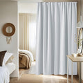 NICETOWN Room Divider Curtain Set with Ceiling Track, Room Darkning Ceiling Track Floor Curtain for Living Room Privacy, Thermal Insulated Drape for Office & Patio, W100 xL96, 1 Panel, Greyish White