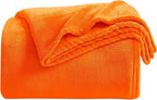 KMUSET Fall Throw Blanket Orange Fleece Throw 50 X 60 inches - Super Soft Cozy Lightweight for Sofa, Bed