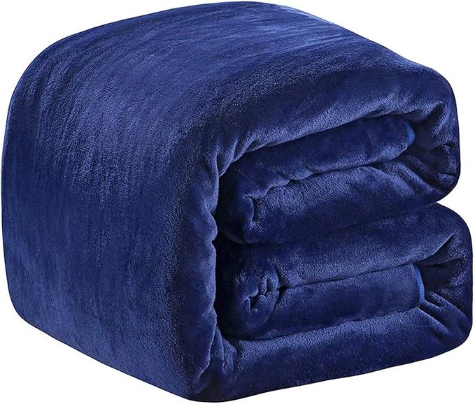 Fleece Blanket Twin Size 350GSM Lightweight Throw for The Bed Extra Soft Brush Fabric Super Warm Sofa Blanket 66" x 90"(Royal Blue Twin)