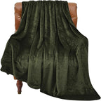 BEDELITE Fleece Blanket Olive Green Throw Blankets for Couch & Bed, Luxury Plush Cozy Fuzzy Blanket 50x60 inches, Super Soft Warm Lightweight Throw Blanket for Travel Camping