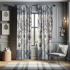 Ambesonne Geometric Floral Window Curtains Pack of 2, Classic Marble Print Ornate Leafy Flowers and Futurist Stripes, Lightweight Set with Rod Pocket, 4 Panels of - 28" x 63", Ceil Blue Laurel Green
