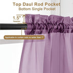 Chyhomenyc Plum Sheer Curtains 63 Inch Length 2 Panels, Rod Pocket Solid Window Sheer Curtain Panels, Elegant Curtains & Drapes for Living Room Bedroom 2 Panels (Plum, 42 W x 63 L)