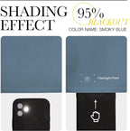NICETOWN Room Darkening Curtains 63" Length, Thermal Insulated Blackout Panels for Bedroom Bathroom Office Kitchen Playroom Kids Room Nursery Decoration (Smoky Blue, 2 Panels, W42 x L63 -Inch)