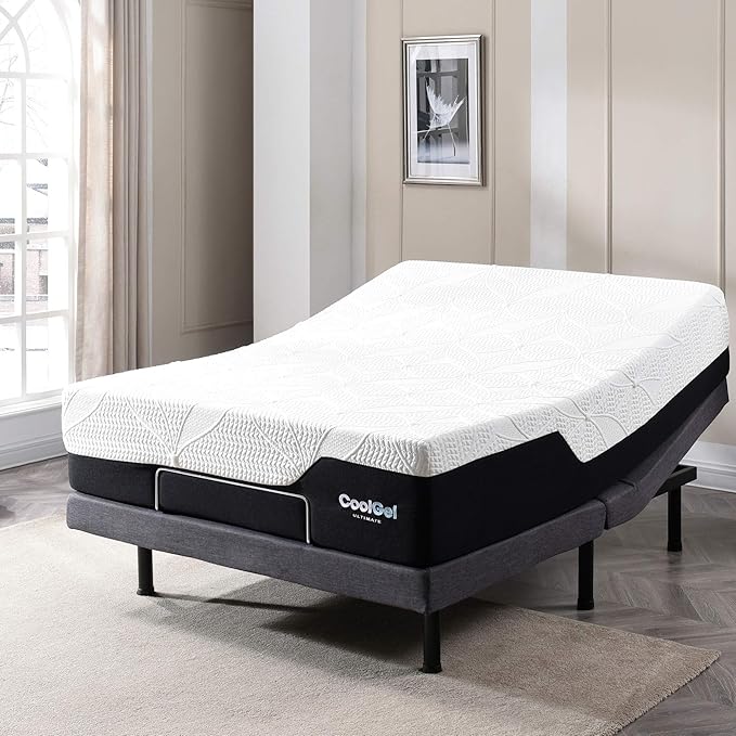 Cool Gel Chill 14 Inch Medium Firm Memory Foam Mattress Twin XL Size, with Bonus Cool Gel Memory Foam Bed Pillow, 14" with Pressure Relief, CertiPUR-US Certified, Cooling Twin XL Mattress in a Box