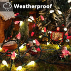Brizled Red & Warm White Christmas Lights, 33ft 100 LED Faceted C5 Christmas String Lights, 120V UL Certified Xmas Tree Light Connectable White Xmas Light Indoor Outdoor for Home Tree Holiday Patio