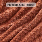 NEWCOSPLAY Super Soft King Blanket Coffee Premium Silky Flannel Fleece Leaves Pattern Lightweight Bed Blanket All Season Use (Coffee, King(90"x110"))