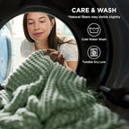 Bedsure Cooling Cotton Waffle Queen Size Blanket - Lightweight Summer Blanket of Rayon Derived from Bamboo for Hot Sleepers, Luxury Throws for Bed, Couch and Sofa, Forest Green, 90x90 Inches