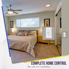 ENERLITES 3 Speed Ceiling Fan Control and Dimmer Light Switch, 2.5A Single Pole Light Fan Switch, 300W Incandescent Load, No Neutral Wire Required, 17001-F3-W, 120 Volts (AC), White, 2 Pack