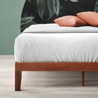 ZINUS Wen Wood Platform Bed Frame, Solid Wood Foundation, Wood Slat Support, No Box Spring Needed, Easy Assembly, Cherry, King