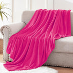 Exclusivo Mezcla Fleece Throw Blanket for Couch, Sofa, 300GSM Super Soft and Warm Blankets, Hot Pink Throw All Season Use, Cozy, Plush, Lightweight, 50x60 Inches