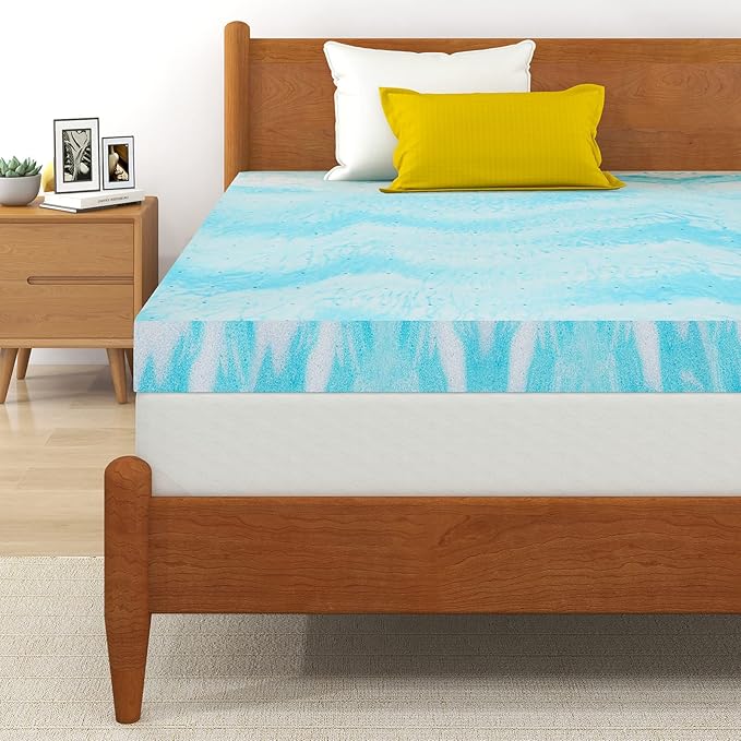 IULULU Mattress Topper, 4 Inch Gel Memory Foam Mattress Topper, Queen, CertiPUR-US Certified