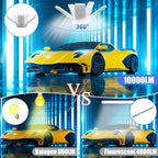 Led Garage Lights 4 Pack, Coomoors 80W LED Shop Light, 8000LM 6500K E26/E27 Garage Ceiling Light with 5 Adjustable Panels 80W-4 Pack