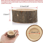 OwnMy Set of 24 Wooden Tea Light Candle Holders Votive Candle Holders, Rustic Wooden Pillar Candle Stands Vintage Wooden Tealight Holders Set Candle Centerpieces for Dining Table Wedding Party, 1" H
