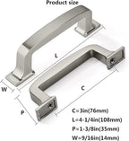khtuMealware 10 Pack 3 Inch Cupboard Handles - Brushed Satin Nickel Cabinet Pulls & Drawer Handles
