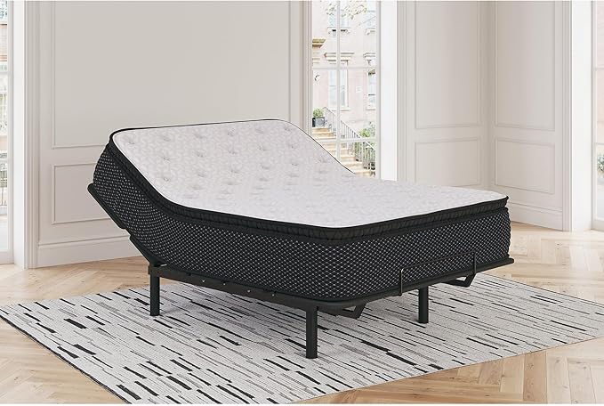 Signature Design by Ashley Limited Edition Pillow Top 13 " Pillow Top Hybrid Mattress with Gel Memory Foam and Edge Support for Cool Sleep and Pressure Relief, California King, Fiberglass Free