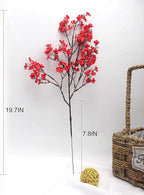 JAKY-Global 20pcs Babys Breath Artificial Flowers Gypsophila Bouquet Bulk Fake Spring Silk Small Flowers Real Touch Faux Floral for Home Bedroom Kitchen Garden Wedding Christmas Party DIY Decor (Red)