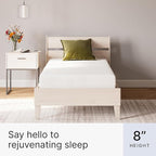 Signature Design by Ashley Twin Size 8 Inch Medium Firm Charcoal Gel & Green Tea Infused Memory Foam Mattress for Pressure Relief, Fiberglass Free, Mattress In A Box