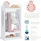 UTEX Kid’s See and Store Dress-up Center, Costume Closet for Kids, Open Hanging Armoire Closet, Pretend Storage, Costume Dresser(White)