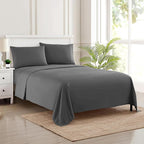 Queen Size Bed Sheets - Breathable Luxury Sheets with Full Elastic & Secure Corner Straps Built In - 1800 Supreme Collection Extra Soft Deep Pocket Bedding, Sheet Set, EXTRA DEEP pocket - Queen, Gray