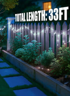 Minetom Solar String Lights for Outside, 33Ft 100 LED Outdoor Solar Fairy Lights, 8 Modes Balcony Lights for Tree Patio Christmas Party Wedding Decor (Pure White)