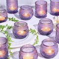 12pcs Assorted Purple Votive Candle Holders for Party Decorations, Lavender TeaLight Candle Holder for Bridal Shower, Baby Shower Decrations, Boho Tea Party Purple Decor, Purple Gifts for Women