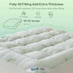 BEDLORE Queen Mattress Topper Viscose Derived from Bamboo, Thick Pillow Top Mattress Pad with Stretchable Pockets for 6-18 inches Mattress, Soft Mattress Topper for Back Pain Relief