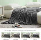 Exclusivo Mezcla Fleece Twin Size Blanket for Bed, 90x66 Inches Soft Cozy Jacquard Flannel Blankets, Lightweight Fuzzy Plush Warm for Winter, Dark Grey