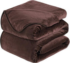 HOZY Soft Blanket King Size Fleece Warm Fuzzy Throw Blankets for The Bed Sofa Lightweight 350GSM Chocolate 90"*108"