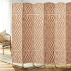 Rose Home Fashion 6 ft Tall Room Divider, Room Dividers and Folding Privacy Screens, 15.7in Privacy Screen 6 Panel Partition Temporary Wall Separation for Private, Natural